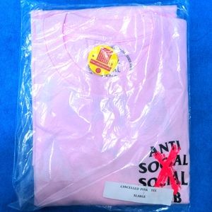 Anti social social club cancelled pink tee XLarge